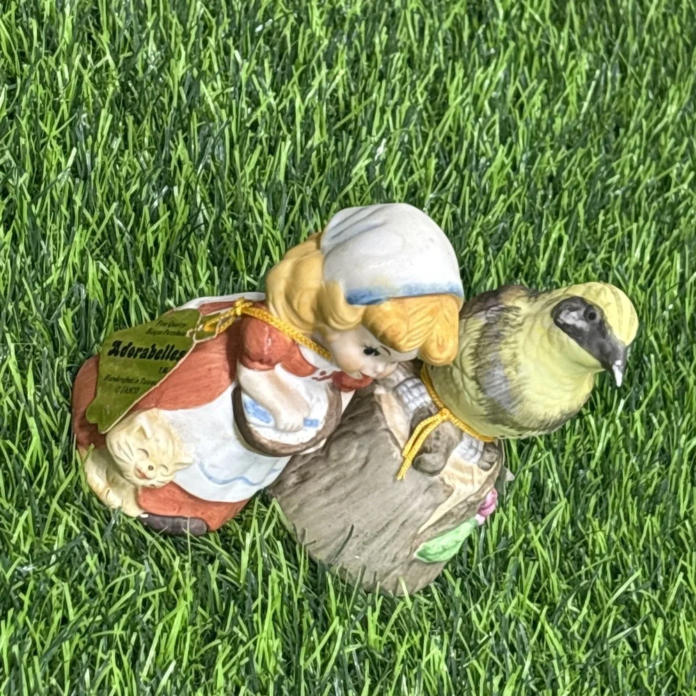 Vintage Ceramic Bell Lot‎ Bird Feathered Friends Adorabelles Girl